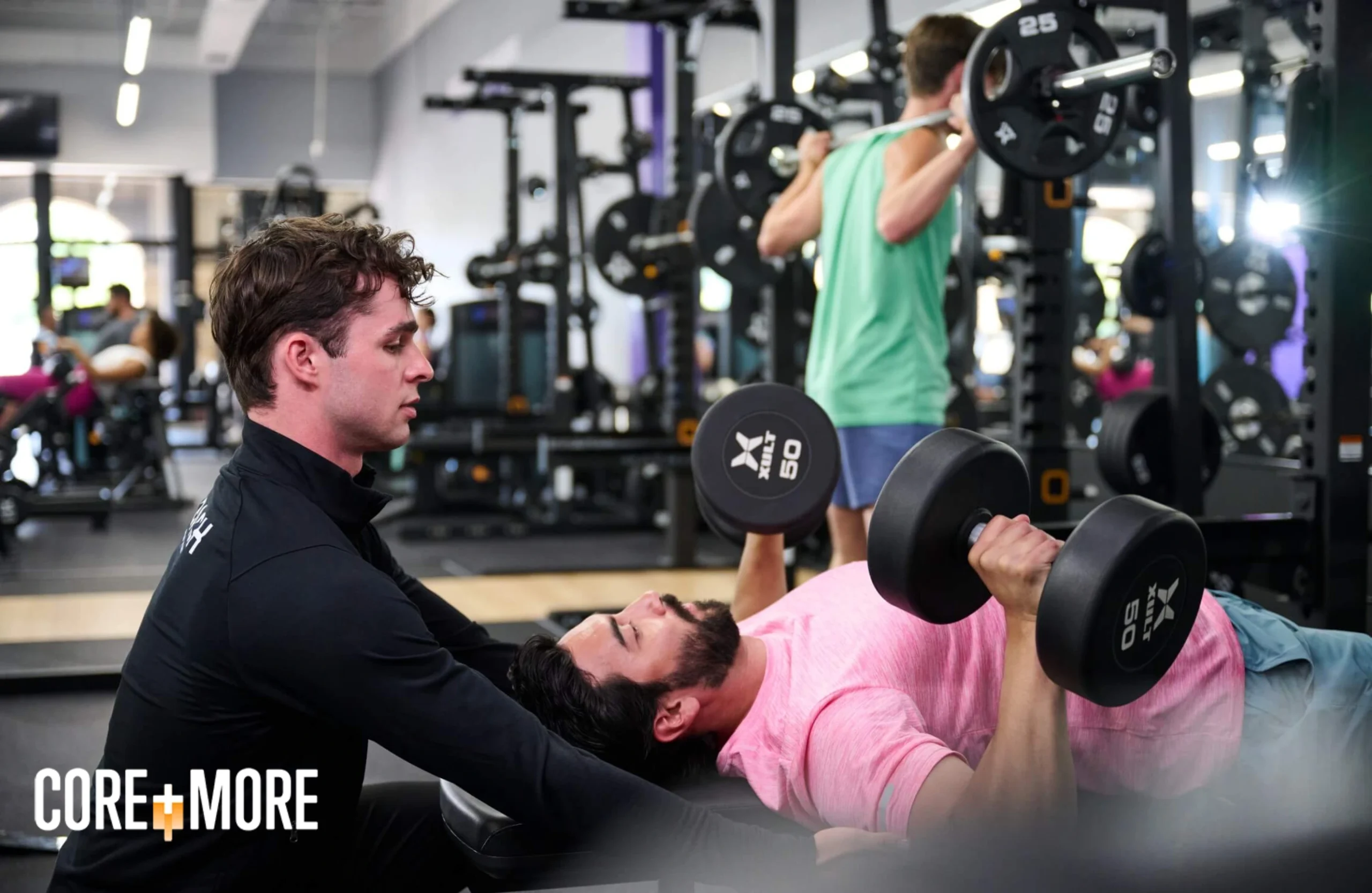 Personal training sessions in Clapham with a certified personal trainer at Core and More Fitness helping a client improve strength and fitness