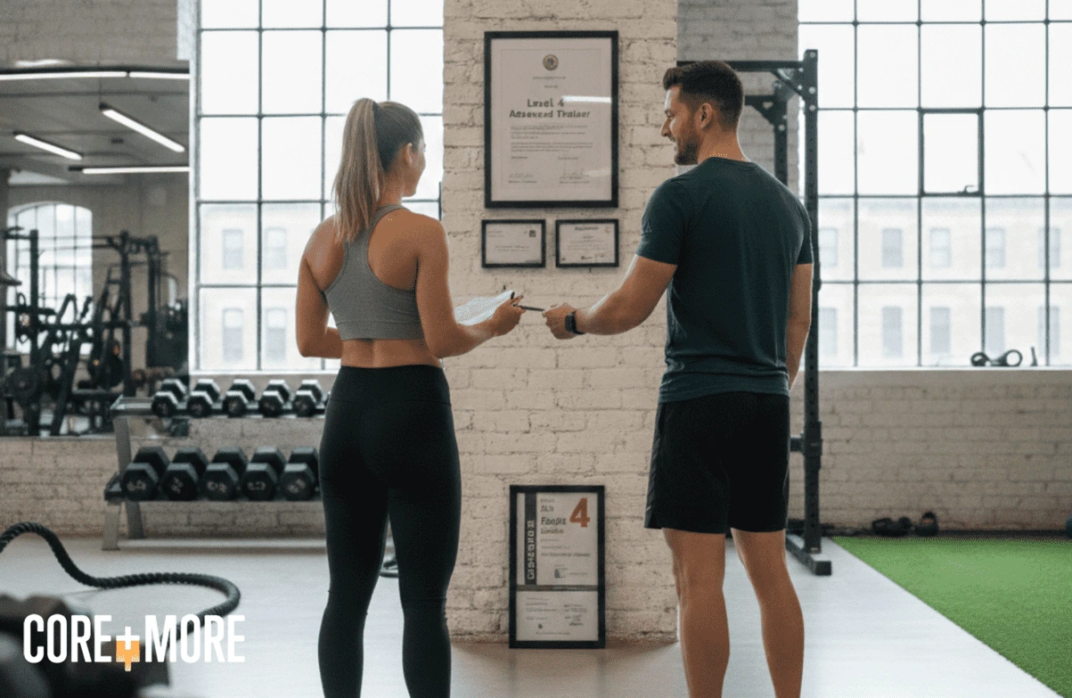 Certified Personal Trainer guiding a client during a personal training session in Clapham