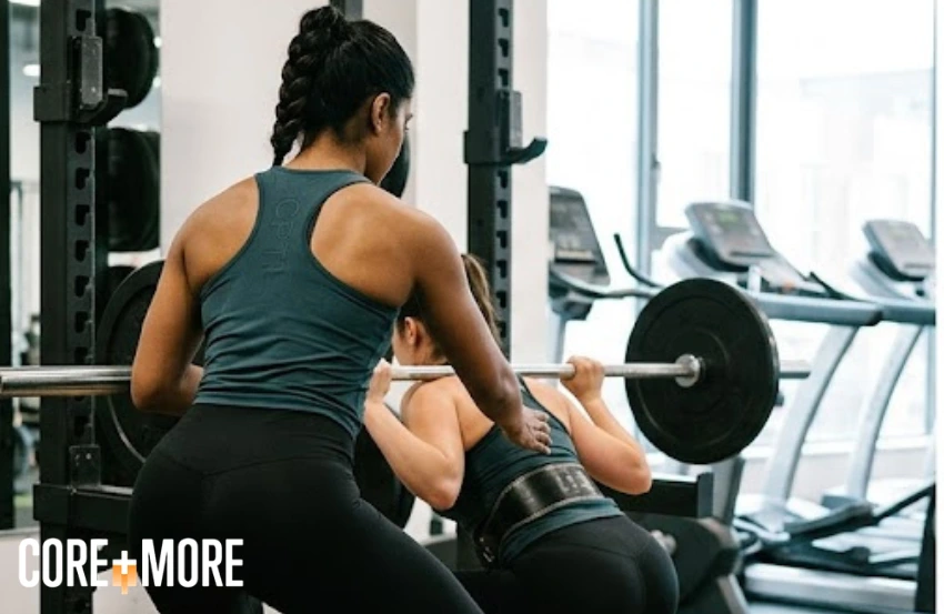 Certified Female Personal Trainer Clapham supporting a client during a personalised fitness workout at a private training studio.