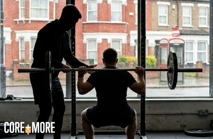 Personal Trainer Tooting helping a client with strength training at Core and More Fitness