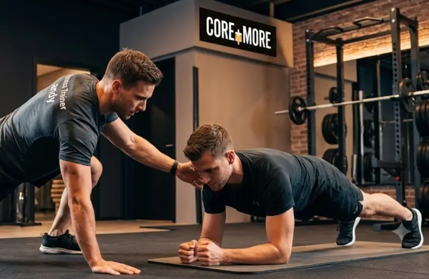 Fitness Coaching Clapham beginner working with a personal fitness coach during a strength training session.