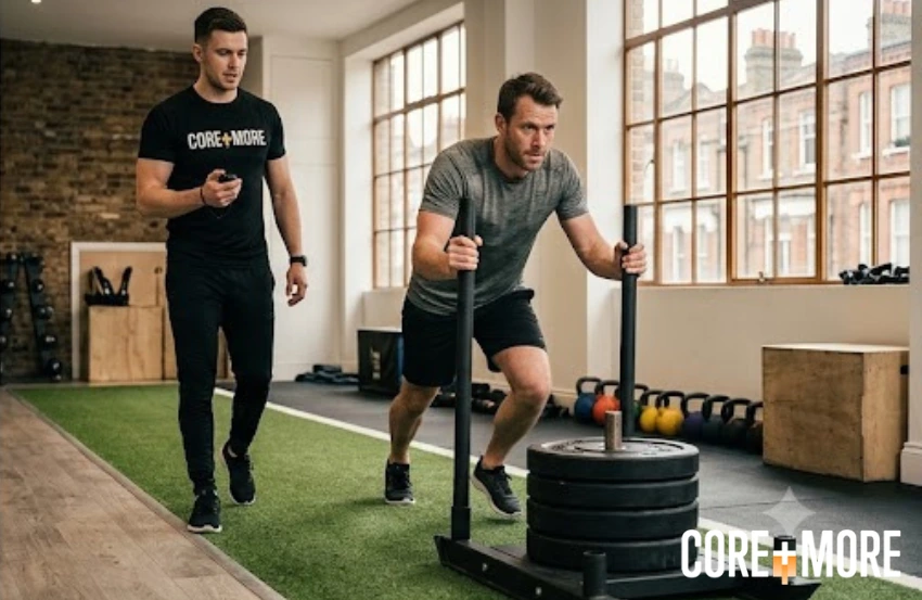 Client performing Functional Fitness Personal Training Clapham exercises to improve strength, mobility, and overall fitness with expert coaching.