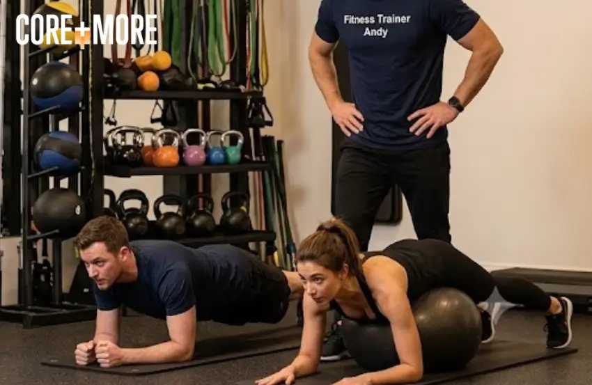 Happy couple completing a personalised fitness session at a Personal Training Studio for Couples Clapham.
